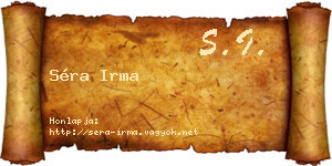 Séra Irma névjegykártya